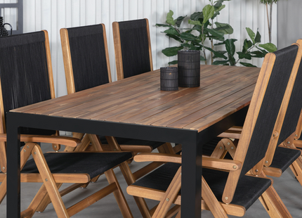 Venture Home Little John & Bois Matgrupp Utomhus Med 6st Matstolar Svart/Natur