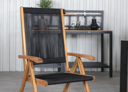 Venture Home Little John & Bois Matgrupp Utomhus Med 6st Matstolar Svart/Natur
