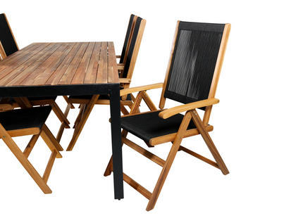 Venture Home Little John & Bois Matgrupp Utomhus Med 6st Matstolar Svart/Natur