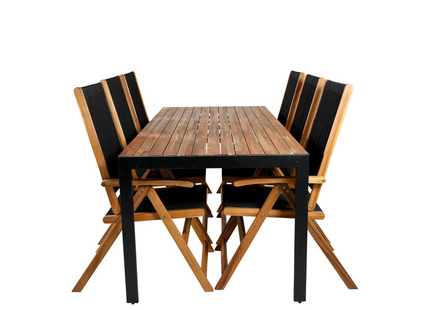 Venture Home Little John & Bois Matgrupp Utomhus Med 6st Matstolar Svart/Natur