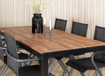 Venture Home Alina & Bois Matgrupp Utomhus Med 6st Matstolar Svart/Natur