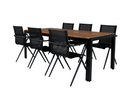 Venture Home Alina & Bois Matgrupp Utomhus Med 6st Matstolar Svart/Natur