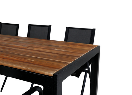 Venture Home Alina & Bois Matgrupp Utomhus Med 6st Matstolar Svart/Natur