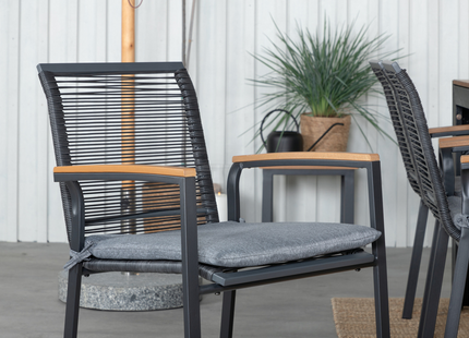 Venture Home Dallas & Bois Matgrupp Utomhus Med 6st Matstolar Svart/Natur