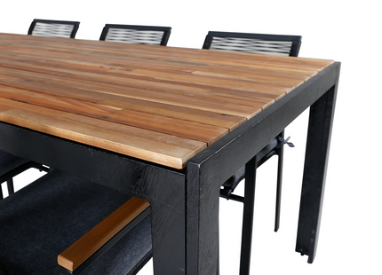 Venture Home Dallas & Bois Matgrupp Utomhus Med 6st Matstolar Svart/Natur