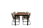 Venture Home Lindos & Bois Matgrupp Utomhus Med 6st Matstolar Brun/Natur
