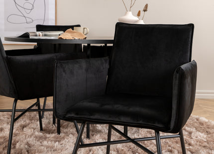 Furniture Fashion & Venture Home Copenhagen & Petra Runda Matbord ⌀140 Svart + Matstolar Svart