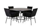 Furniture Fashion & Venture Home Copenhagen & Petra Runda Matbord ⌀140 Svart + Matstolar Svart