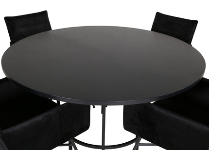 Furniture Fashion & Venture Home Copenhagen & Petra Runda Matbord ⌀140 Svart + Matstolar Svart