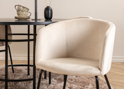 Furniture Fashion & Venture Home Copenhagen & Berit Runda Matbord ⌀140 Svart + Matstolar Beige