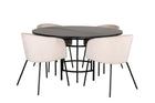 Furniture Fashion & Venture Home Copenhagen & Berit Runda Matbord ⌀140 Svart + Matstolar Beige