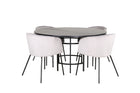 Furniture Fashion & Venture Home Copenhagen & Berit Runda Matbord ⌀140 Svart + Matstolar Grå