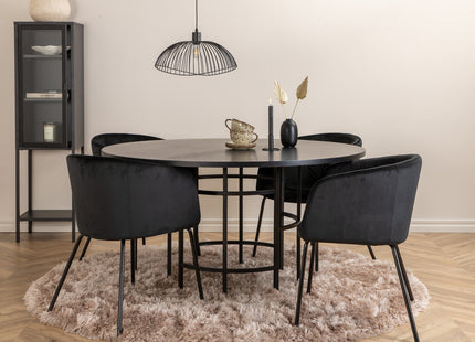Furniture Fashion & Venture Home Copenhagen & Berit Runda Matbord ⌀140 Svart + Matstolar Svart