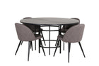 Furniture Fashion & Venture Home Copenhagen & Velvet Runda Matbord ⌀140 Svart + Matstolar 2-pack Grå