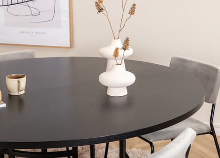 Furniture Fashion & Venture Home Copenhagen & Kenth Runda Matbord ⌀140 Svart + Matstolar 2-pack Grå