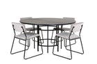 Furniture Fashion & Venture Home Copenhagen & Kenth Runda Matbord ⌀140 Svart + Matstolar 2-pack Grå