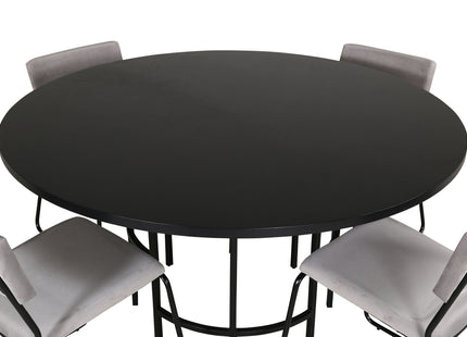 Furniture Fashion & Venture Home Copenhagen & Kenth Runda Matbord ⌀140 Svart + Matstolar 2-pack Grå
