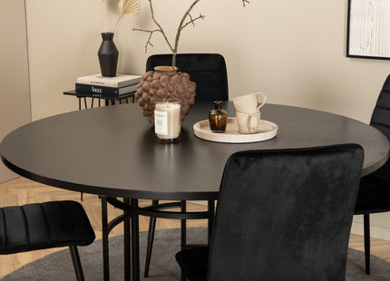 Furniture Fashion & Venture Home Copenhagen & Windu Runda Matbord ⌀140 Svart + Matstolar 2-pack Svart