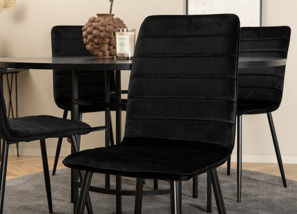 Furniture Fashion & Venture Home Copenhagen & Windu Runda Matbord ⌀140 Svart + Matstolar 2-pack Svart