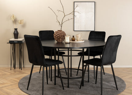 Furniture Fashion & Venture Home Copenhagen & Windu Runda Matbord ⌀140 Svart + Matstolar 2-pack Svart