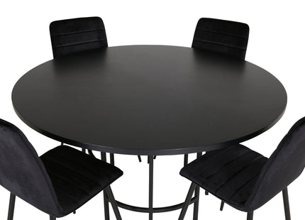 Furniture Fashion & Venture Home Copenhagen & Windu Runda Matbord ⌀140 Svart + Matstolar 2-pack Svart