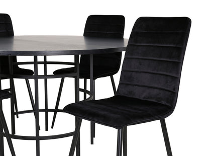 Furniture Fashion & Venture Home Copenhagen & Windu Runda Matbord ⌀140 Svart + Matstolar 2-pack Svart