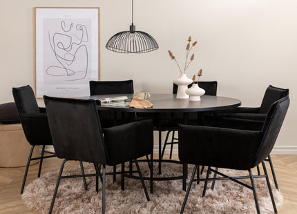 Furniture Fashion & Venture Home Copenhagen & Petra Runda Matbord ⌀140 Svart + Matstolar Svart