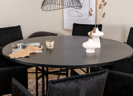 Furniture Fashion & Venture Home Copenhagen & Petra Runda Matbord ⌀140 Svart + Matstolar Svart