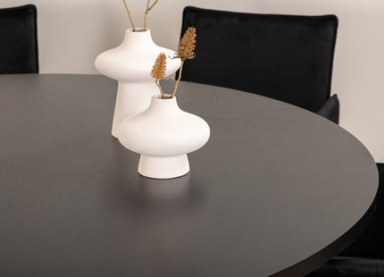 Furniture Fashion & Venture Home Copenhagen & Petra Runda Matbord ⌀140 Svart + Matstolar Svart