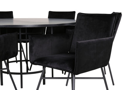 Furniture Fashion & Venture Home Copenhagen & Petra Runda Matbord ⌀140 Svart + Matstolar Svart
