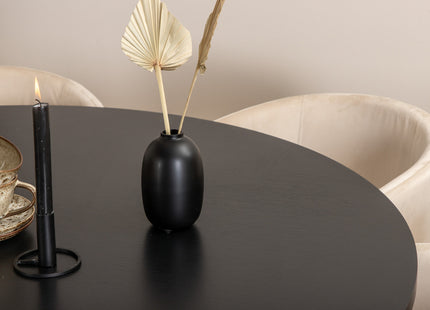 Furniture Fashion & Venture Home Copenhagen & Berit Runda Matbord ⌀140 Svart + Matstolar Beige