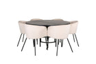 Furniture Fashion & Venture Home Copenhagen & Berit Runda Matbord ⌀140 Svart + Matstolar Beige