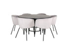 Furniture Fashion & Venture Home Copenhagen & Berit Runda Matbord ⌀140 Svart + Matstolar Grå