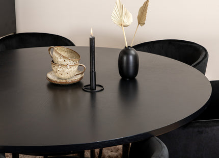 Furniture Fashion & Venture Home Copenhagen & Berit Runda Matbord ⌀140 Svart + Matstolar Svart