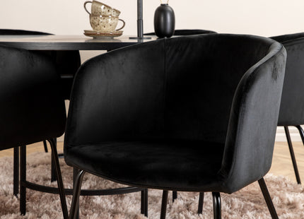 Furniture Fashion & Venture Home Copenhagen & Berit Runda Matbord ⌀140 Svart + Matstolar Svart