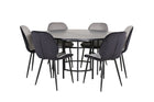 Furniture Fashion & Venture Home Copenhagen & Emma Runda Matbord ⌀140 Svart + Matstolar 2-pack Grå