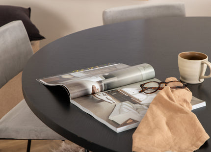 Furniture Fashion & Venture Home Copenhagen & Kenth Runda Matbord ⌀140 Svart + Matstolar 2-pack Grå