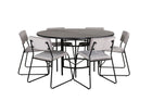 Furniture Fashion & Venture Home Copenhagen & Kenth Runda Matbord ⌀140 Svart + Matstolar 2-pack Grå