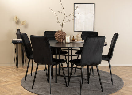 Furniture Fashion & Venture Home Copenhagen & Windu Runda Matbord ⌀140 Svart + Matstolar 2-pack Svart