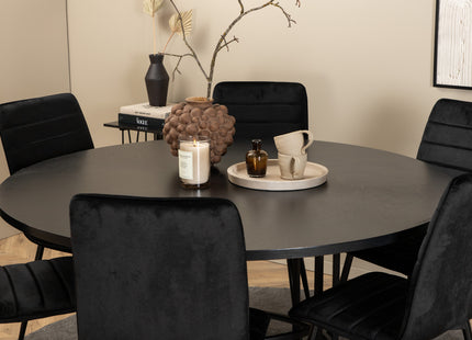 Furniture Fashion & Venture Home Copenhagen & Windu Runda Matbord ⌀140 Svart + Matstolar 2-pack Svart