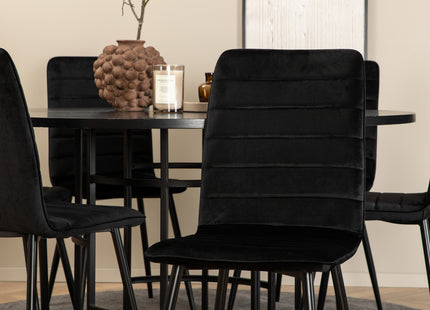 Furniture Fashion & Venture Home Copenhagen & Windu Runda Matbord ⌀140 Svart + Matstolar 2-pack Svart