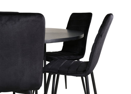 Furniture Fashion & Venture Home Copenhagen & Windu Runda Matbord ⌀140 Svart + Matstolar 2-pack Svart