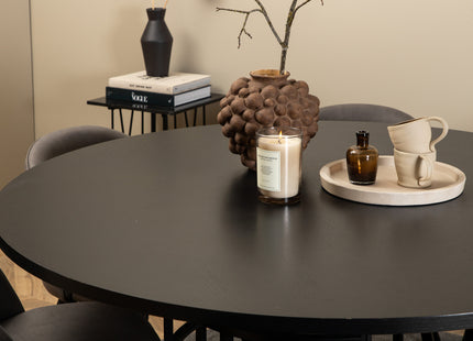 Furniture Fashion & Venture Home Copenhagen & Velvet Runda Matbord ⌀140 Svart + Matstolar 2-pack Grå