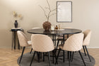 Furniture Fashion & Venture Home Copenhagen & Velvet Runda Matbord ⌀140 Svart + Matstolar 2-pack Beige