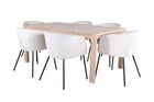 Vind & Venture Home Slider & Berit Rektangulära Matbord 170 x 95 Whitewash + Matstolar Beige