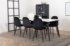 Venture Home Jimmy & Polar Rektangulära Matbord 195 x 90 Vit + Matstolar 2-pack Svart