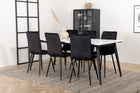 Venture Home Jimmy & Windu Rektangulära Matbord 195 x 90 Vit + Matstolar 2-pack Svart