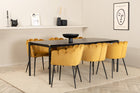 Furniture Fashion & Venture Home Limhamn & Pelle Matstolar Gul + Rektangulära Matbord 190 x 90 Svart