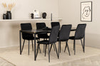 Venture Home Pelle & Windu Rektangulära Matbord 190 x 90 Svart + Matstolar 2-pack Svart