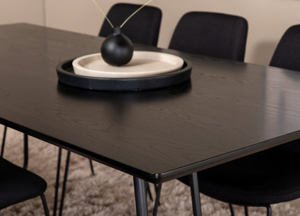 Venture Home Muce & Petra Matstolar 2-pack Svart + Rektangulära Matbord 190 x 90 Svart